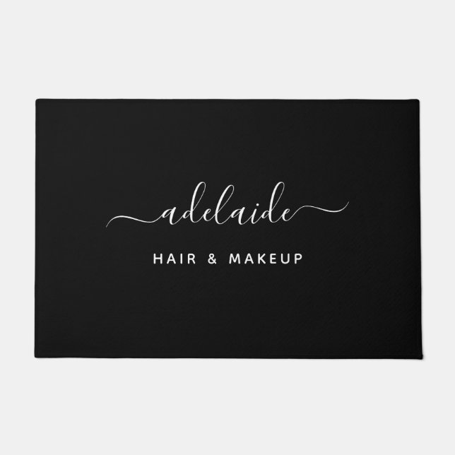 Moderne Minimalistische Schwarze Haare - Sternzeic Fußmatte (Vorderseite)