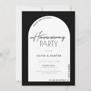 Moderne Minimalistische Schwarze Häuser Einladung