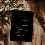 Moderne Minimalistische Schwarze Hochzeit Einladung<br><div class="desc">Hübschere Einladungen für Hochzeiten im Kleinen Bayleigh Store!</div>