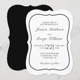 Moderne Minimalistische Schwarze Hochzeit Einladung