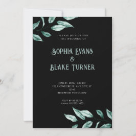 Moderne Minimalistische Schwarze Hochzeit Einladung