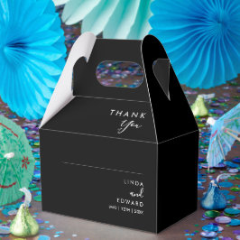 Moderne Minimalistische Schwarze Hochzeit Geschenkschachtel
