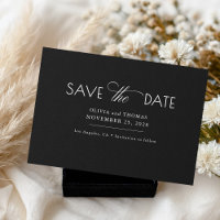 Moderne Minimalistische Schwarze Hochzeit rettet d