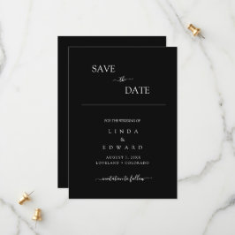 Moderne Minimalistische Schwarze Hochzeit Save The Date