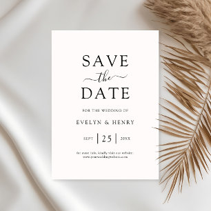Moderne Minimalistische Schwarze Skripthochzeit Save The Date