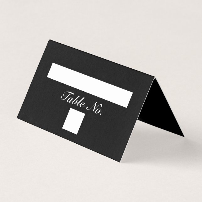 Moderne Minimalistische Schwarze Tischnummer und N (Vorderseite)
