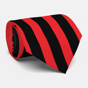 Moderne minimalistische schwarze und rote Streifen Krawatte