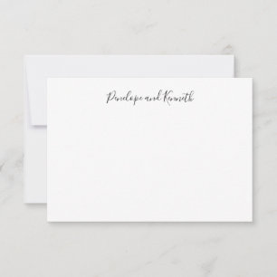 Moderne minimalistische schwarze weiße Skript-Typo Dankeskarte