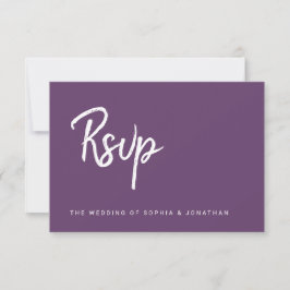 Moderne Minimalistische Script Cassis | Hochzeit RSVP Karte