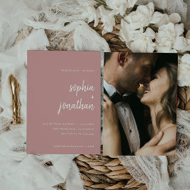 Moderne Minimalistische Script-Dusty-Rose | Foto z Save The Date