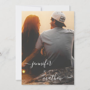 Moderne minimalistische Script-Fotos Hochzeitseinl Einladung