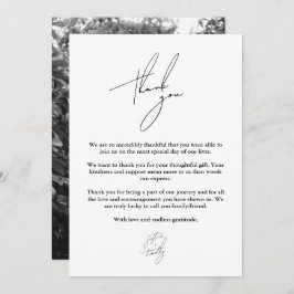 Moderne Minimalistische Script-Hochzeit Danke-Card Einladung