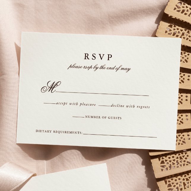 Moderne Minimalistische Script-Hochzeitkarte RSVP Karte (Von Creator hochgeladen)