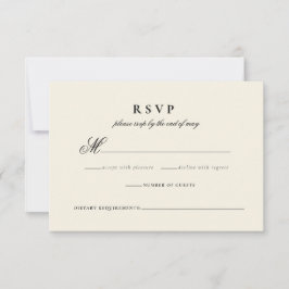 Moderne Minimalistische Script-Hochzeitkarte RSVP Karte