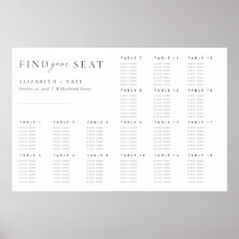 Moderne Minimalistische Script-Hochzeitstabelle Poster