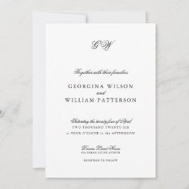 Moderne Minimalistische Script Monogram Wedding Einladung