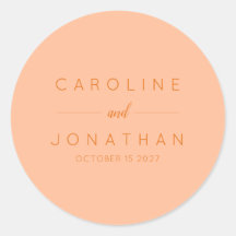 Moderne Minimalistische Script-Peach-Hochzeit