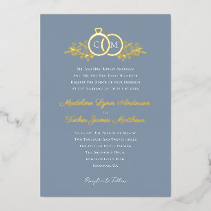 Moderne Minimalistische Script Wedding Gold Foil H Folieneinladung