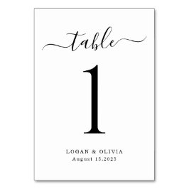 Moderne Minimalistische Script Wedding Tischnummer