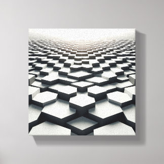 Moderne minimalistische sechseckige Matrix - Abstr Leinwanddruck