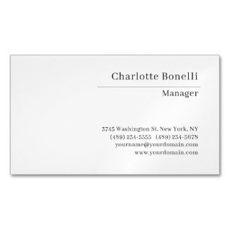 Moderne minimalistische Serifen-Schriftart einfach Magnetische Visitenkarte
