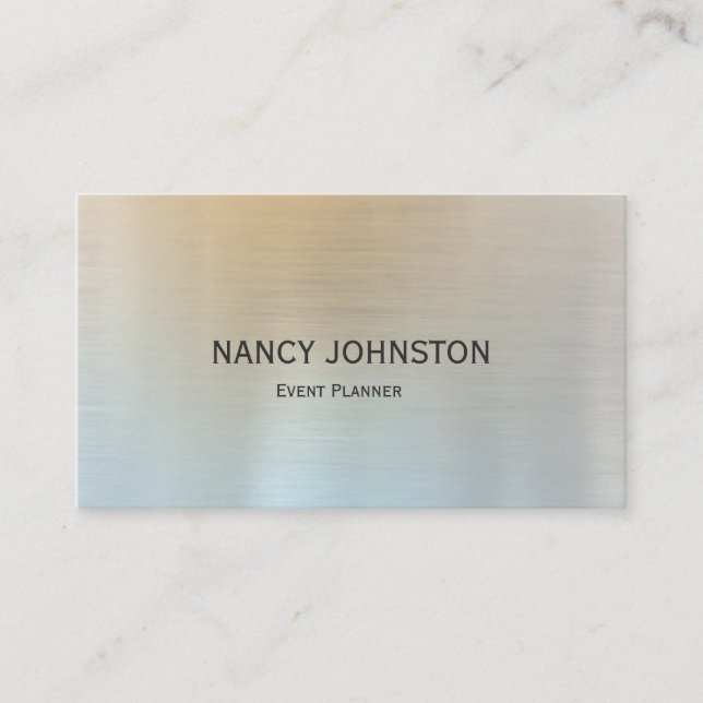 Moderne Minimalistische Silberreflektion Visitenkarte (Vorderseite)