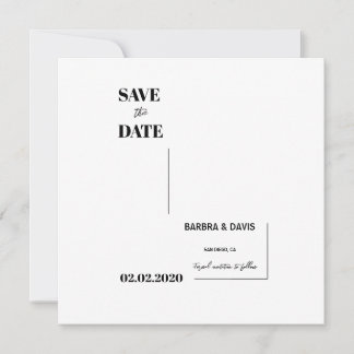 Moderne Minimalistische Silhouette Save The Date
