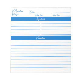 Moderne Minimalistische Skripte Mittelblauer Rezep Notizblock