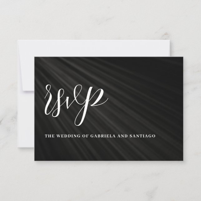 Moderne Minimalistische Skripthochzeit RSVP Karte (Vorderseite)