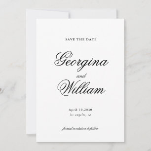 Moderne Minimalistische SkriptWedding Save the Dat Einladung