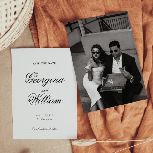 Moderne Minimalistische SkriptWedding Save the Dat Einladung (Von Creator hochgeladen)