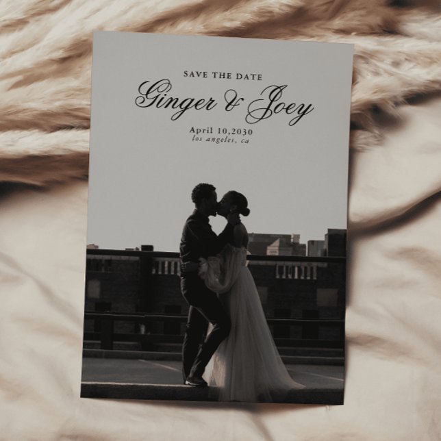 Moderne Minimalistische SkriptWedding Save the Dat Einladung (Von Creator hochgeladen)