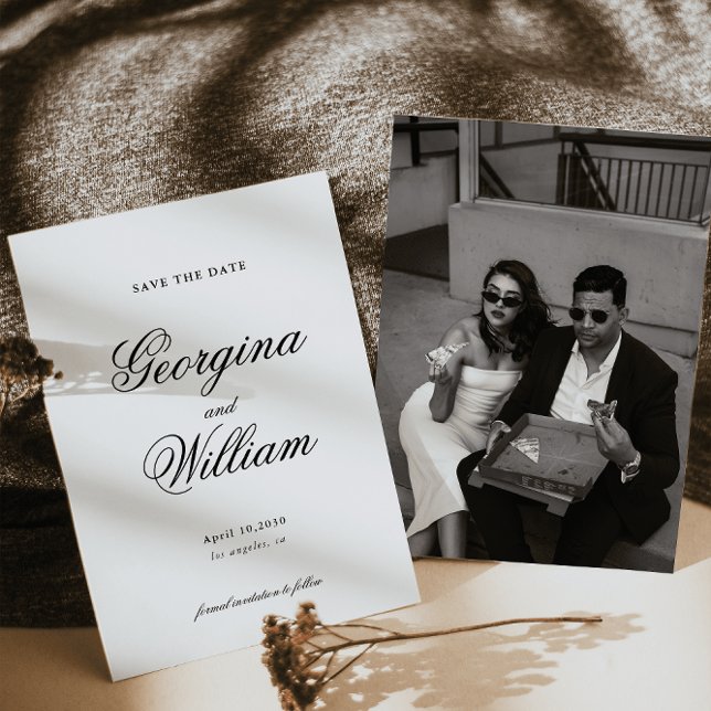 Moderne Minimalistische SkriptWedding Save the Dat Einladung (Von Creator hochgeladen)