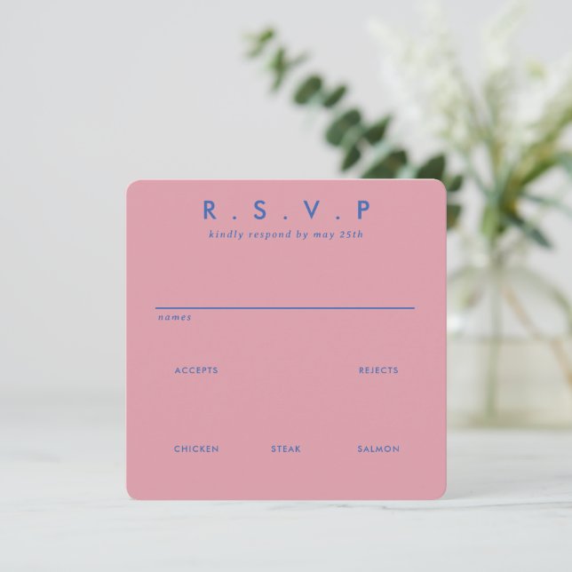 Moderne Minimalistische Sleek Simple Wedding RSVP  (Stehend Vorderseite)