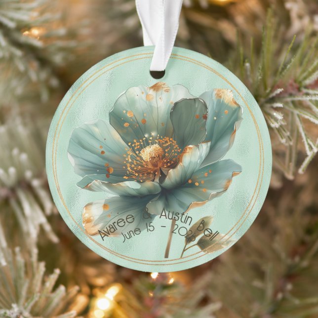 Moderne minimalistische Smaragd-Gold-Hochzeitsdeko Ornament (Baum)