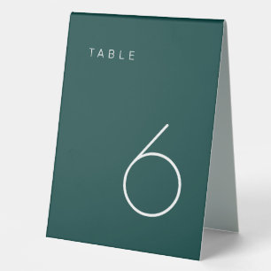 Moderne Minimalistische Smaragdgrüne Tischnummer Tischaufsteller
