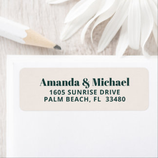 Moderne Minimalistische Smarald Green und Ecru Bei