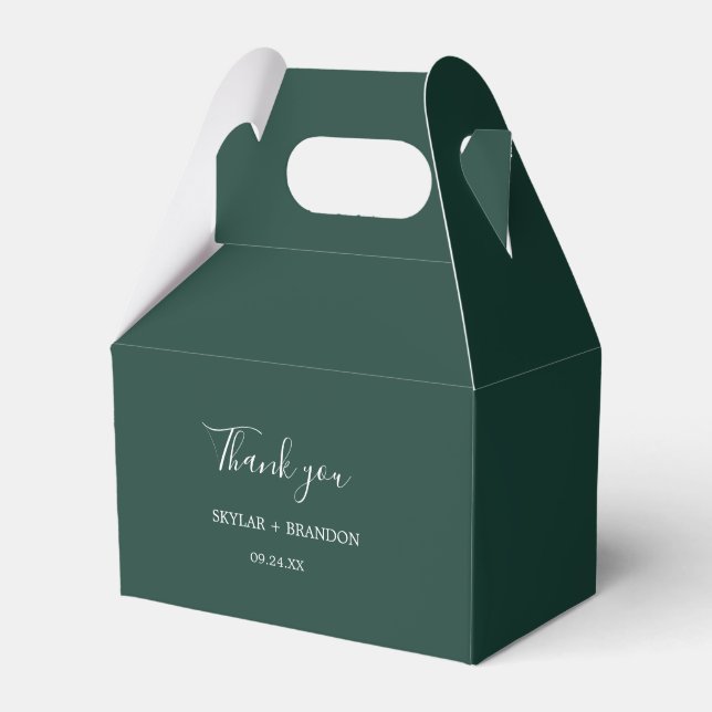 Moderne Minimalistische Smarald Green Vielen Dank Geschenkschachtel (Vorderseite)