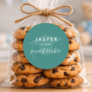 Moderne Minimalistische Smart-Cookie-Abschlussfeie Runder Aufkleber