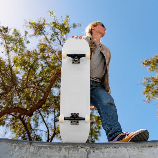 Moderne Minimalistische, solide, weiße Farbe Skateboard (Außen 1)