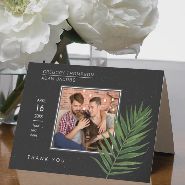 Moderne Minimalistische Sternenhimmel & Beach Palm Dankeskarte (Von Creator hochgeladen)