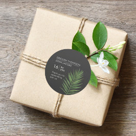 Moderne Minimalistische Sternenhimmel & Beach Palm Runder Aufkleber