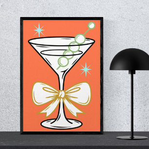 Moderne minimalistische stilvolle Martini-Cocktail Poster