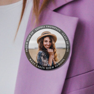 Moderne minimalistische stolze Mutter Abschlussfot Button