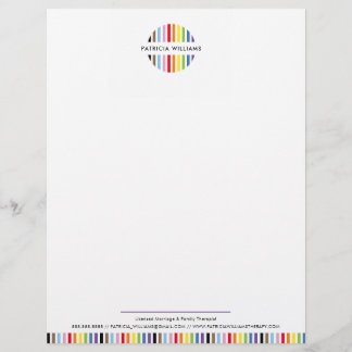 MODERNE MINIMALISTISCHE Streifen-Logo Regenbogen-S Briefbogen
