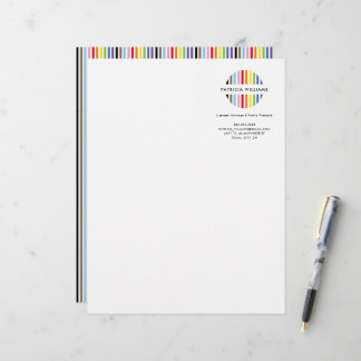MODERNE MINIMALISTISCHE Streifen-Logo Regenbogen-S Briefbogen
