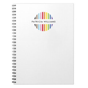 MODERNE MINIMALISTISCHE Streifen-Logo Regenbogen-S Notizblock