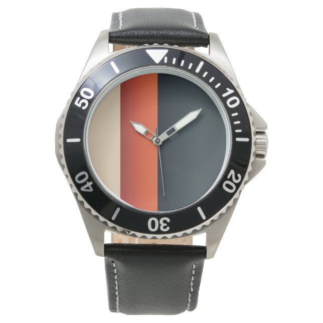 Moderne Minimalistische Streifenüberwachung Armbanduhr (Vorderseite)