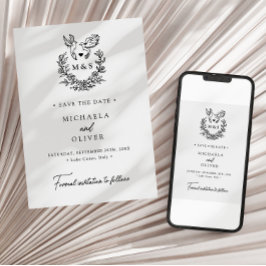 Moderne Minimalistische Tauben Elegante Script Hoc Save The Date