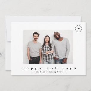 Moderne Minimalistische Team Foto Happy Holidays Feiertagskarte
